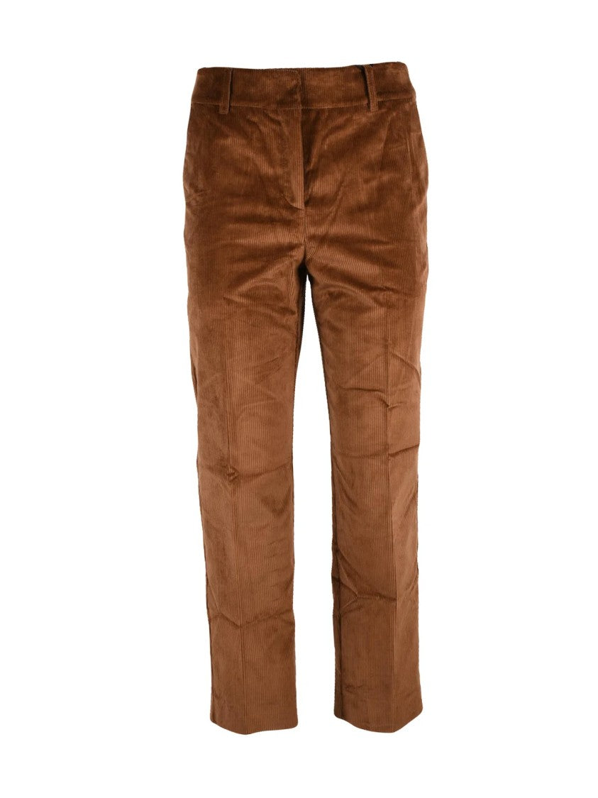 Pennyblack Brown Stretch Cotton-Blend Straight-Leg Corduroy Pants