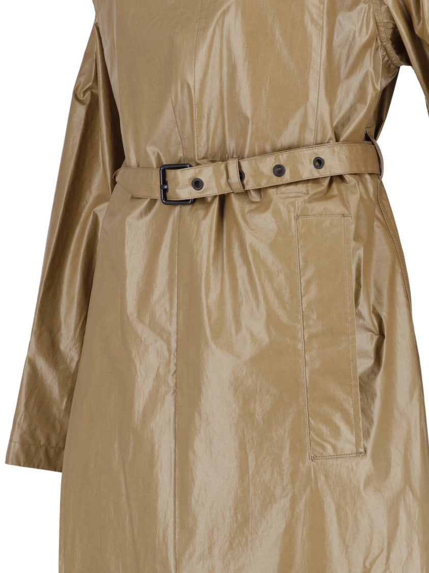 Lemaire Khaki Coated Cotton Short Belted Coat