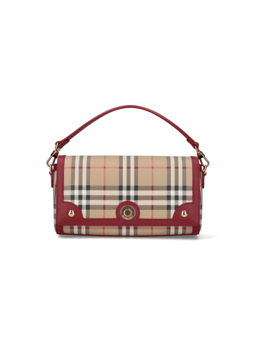 Burberry Beige Check Fabric Handbag