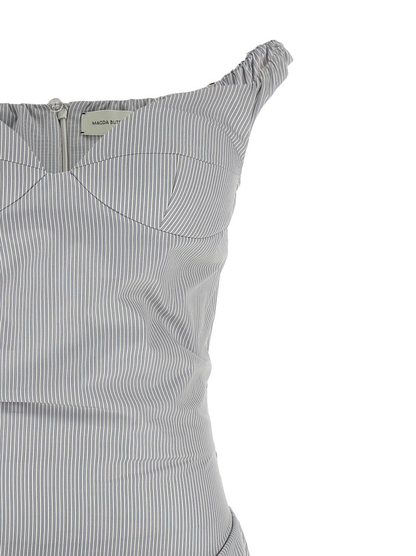 Magda Butrym Off-The-Shoulder Mini Dress With Ruffled Straps