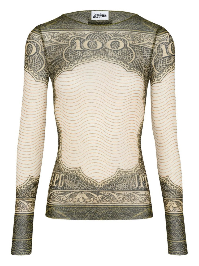 Jean Paul Gaultier Multicolour Silk And Nylon Printed Top
