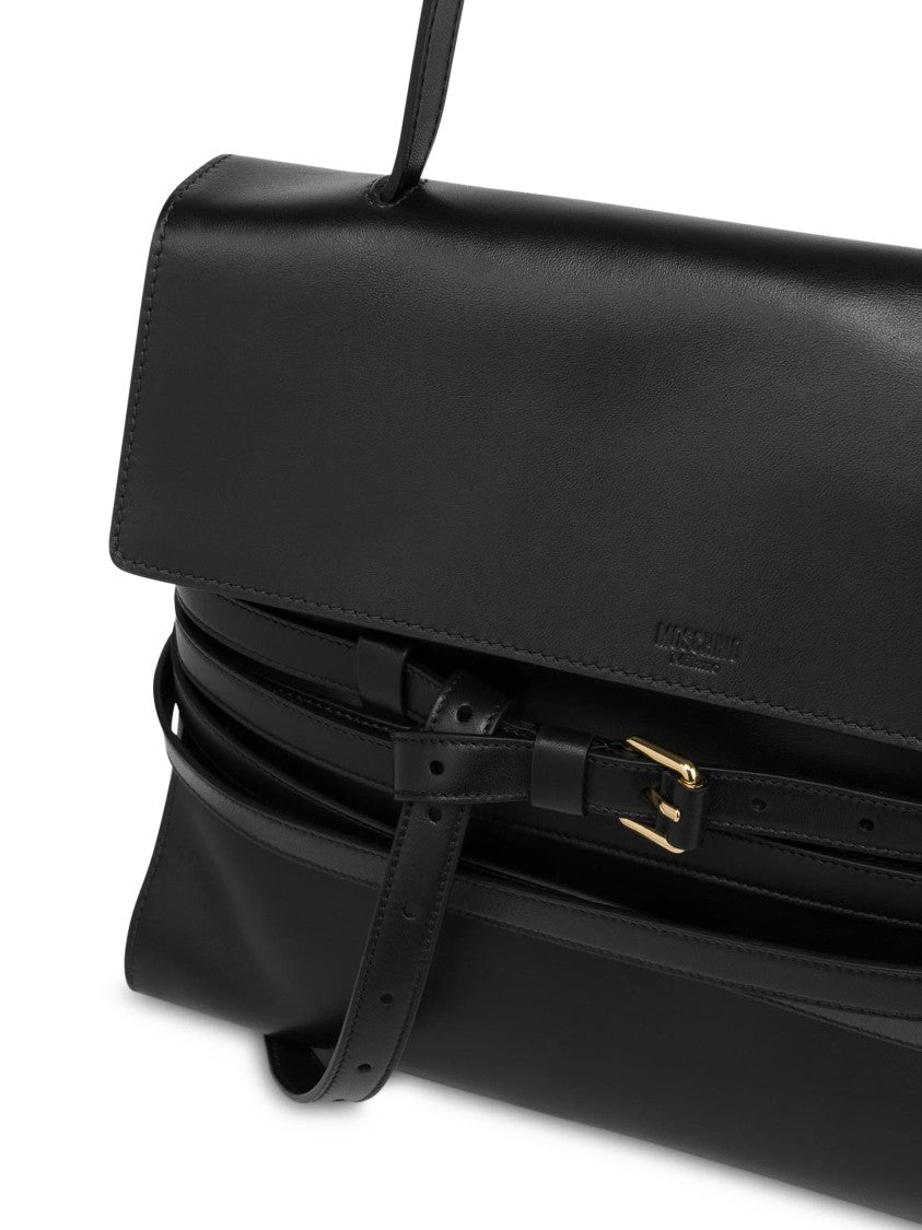 Moschino Structured Black Minimalist Bag With Clean Lines
