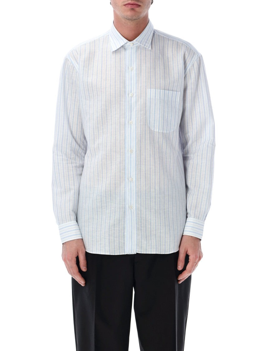 Salvatore Piccolo Alberto Classic Stripe Cotton Blend Shirt