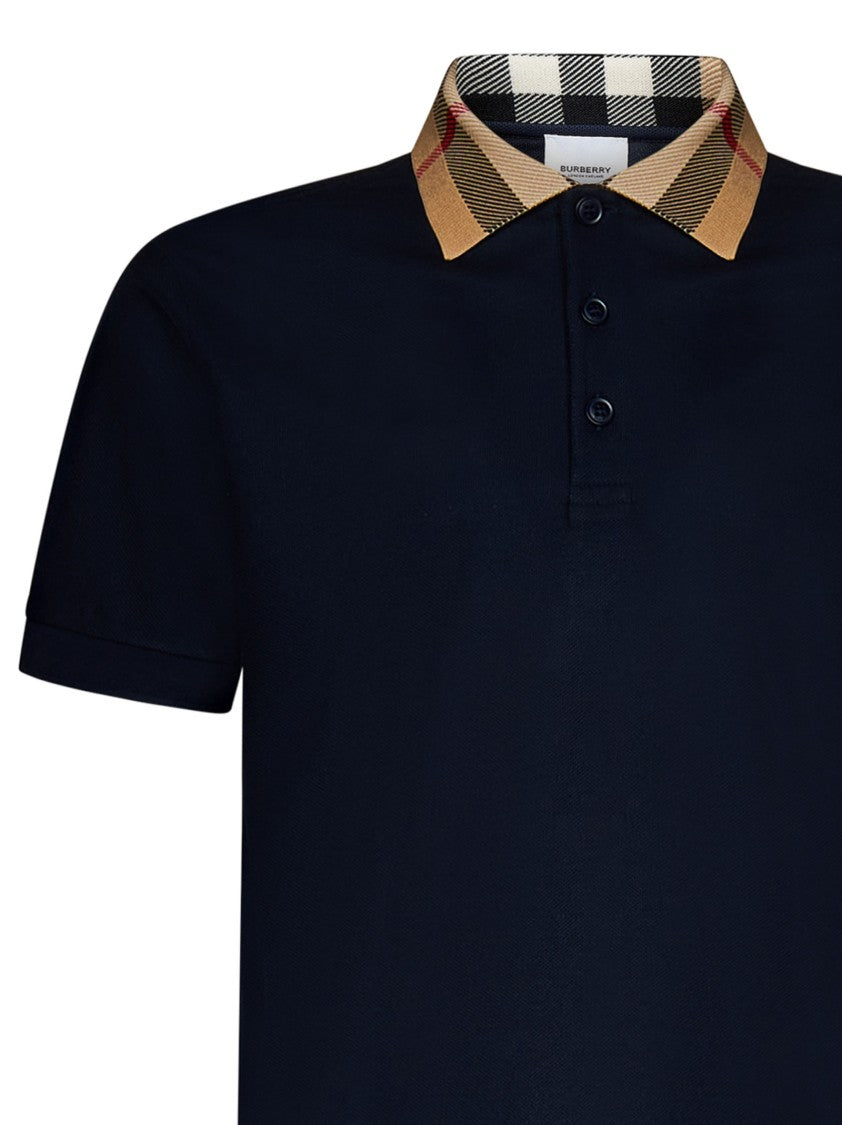 Burberry Short-Sleeved Smoked Navy Cotton Piqué Polo Shirt