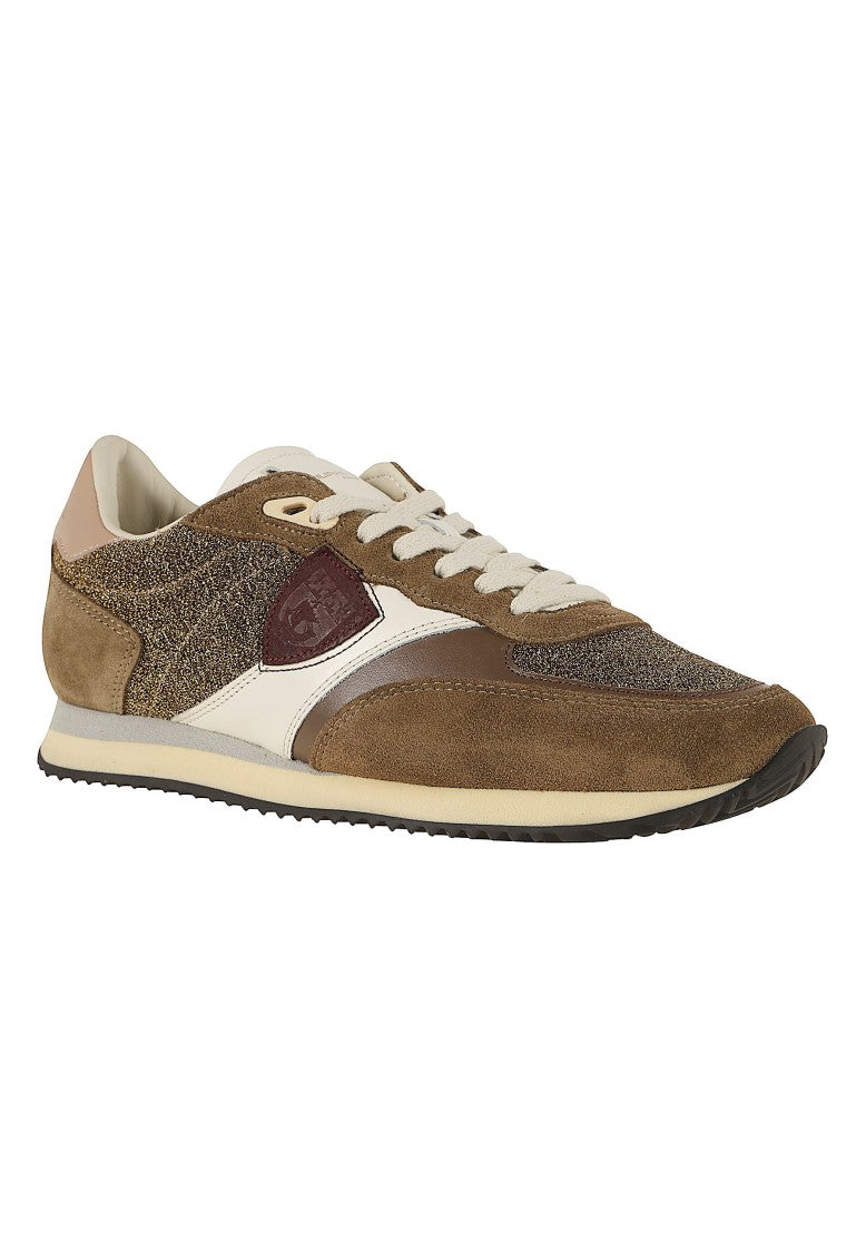 Philippe Model Blville Low Burgundy Shield Multi-Panel Running Sneakers