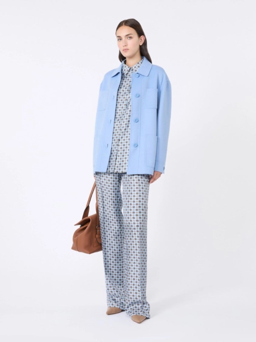 Max Mara Elegant Light Blue Jacket With Modern Cut