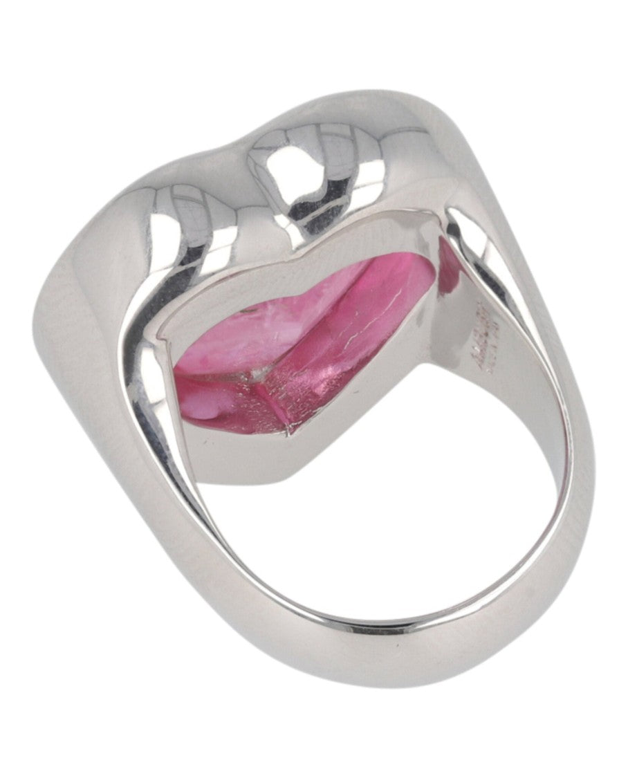 Ambush Heart-Shaped Ring With Polished Silver Hardware