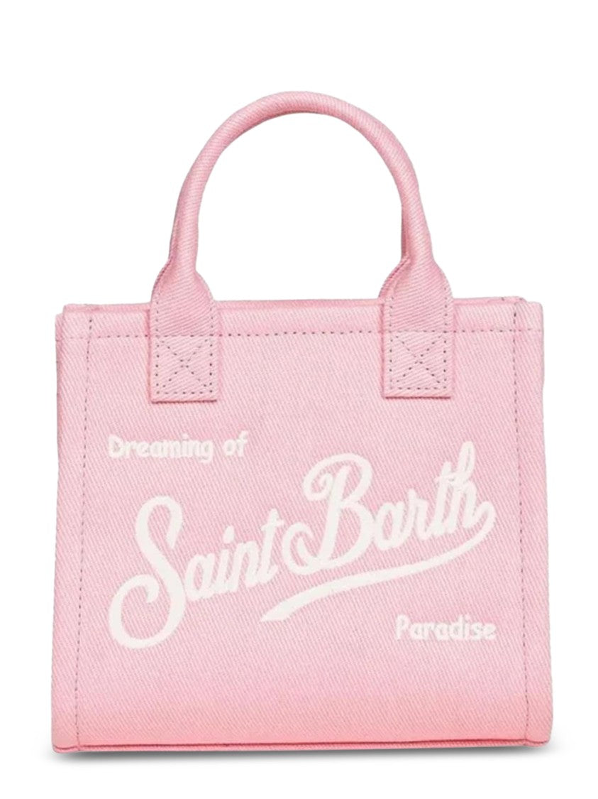 Mc2 Saint Barth Compact Pink Canvas Vanity Bag