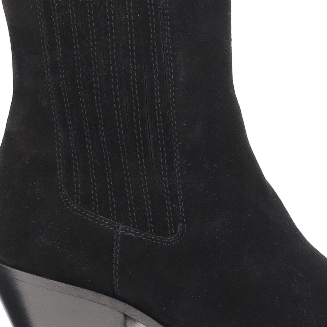 Paris Texas Pointed-Toe Suede Ankle Boots With Metallic Detailing