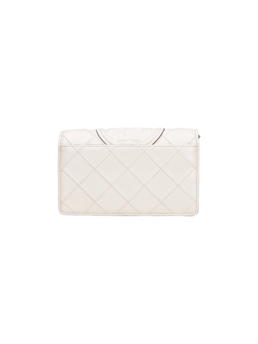 Tory Burch Cream Fleming Quilted Leather Wallet
