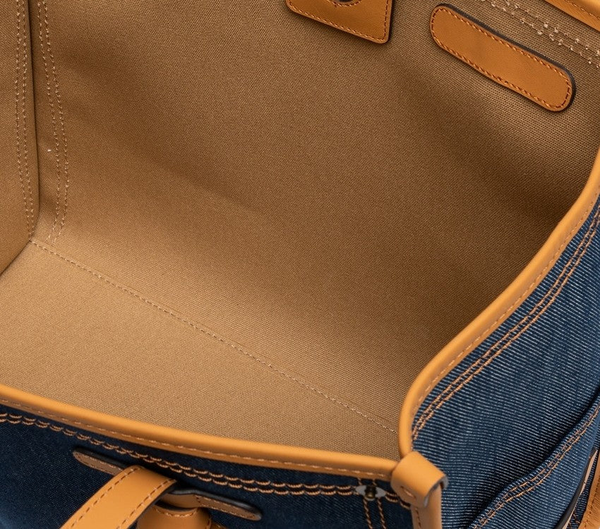 Marcella Canvas Handbag With Leather Trim And Pouch