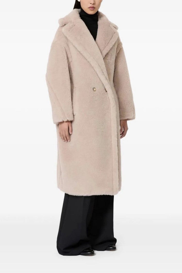 Max Mara Beige Tedgirl Plush Double-Breasted Alpaca-Blend Coat