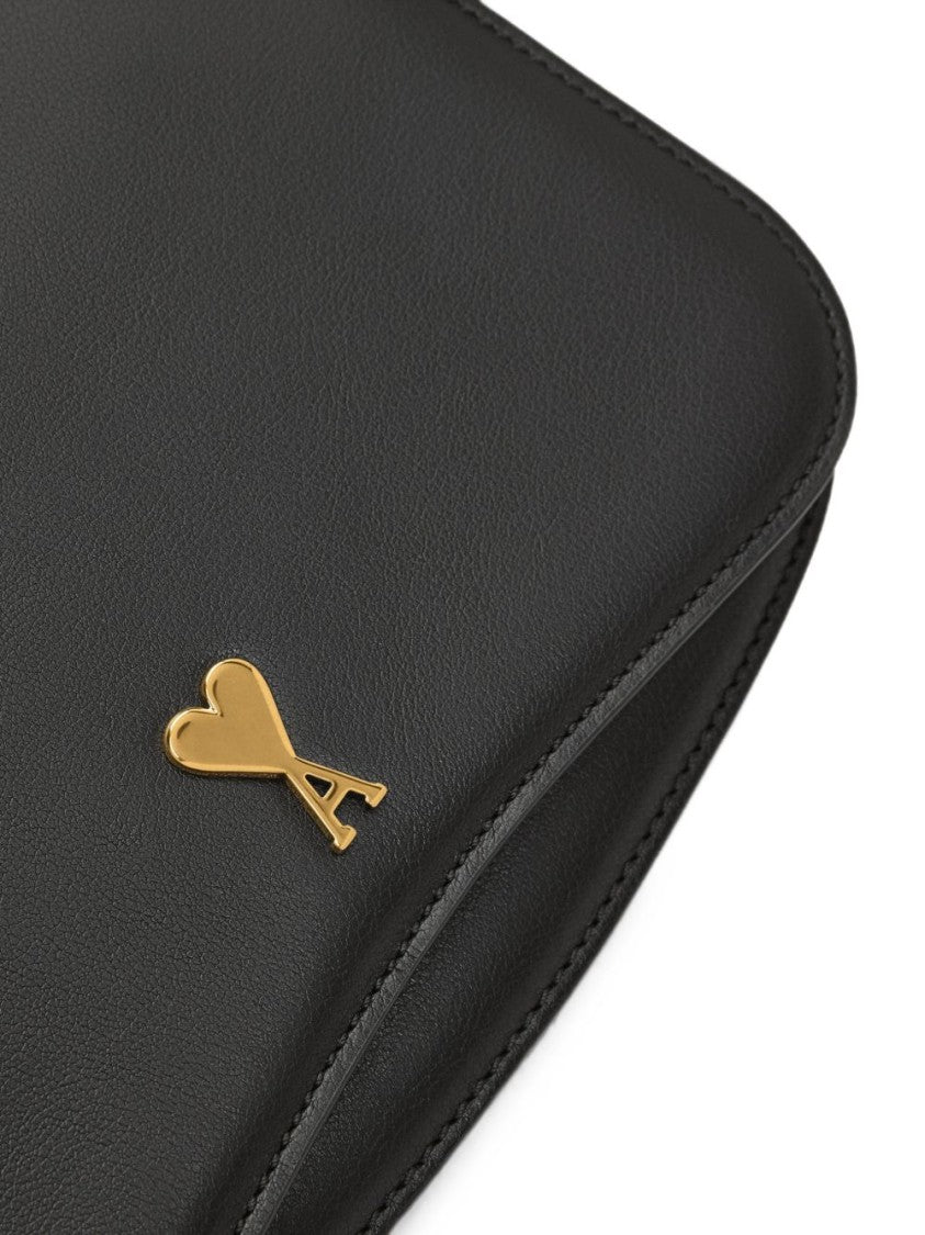 Ami Paris Rectangular Heart-Emblem Silk-Nylon Shoulder Bag