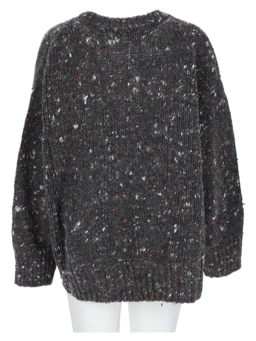 Alysi Chunky Knit Sweater With Multicolored Speckles