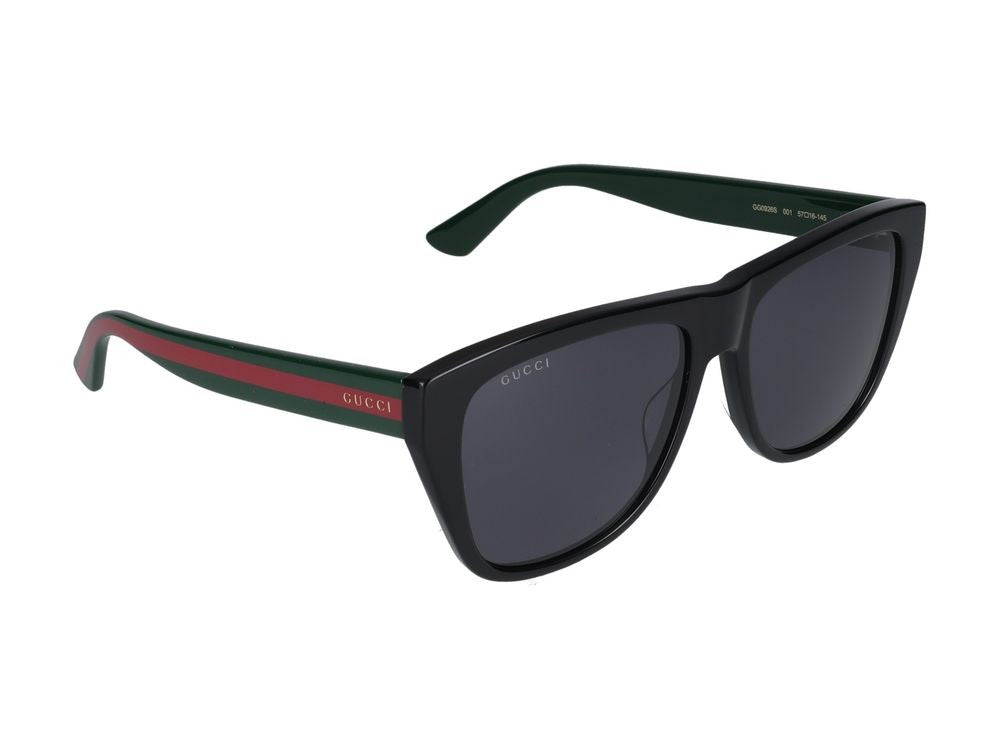Gucci Black Red Accents Bold Square Sunglasses