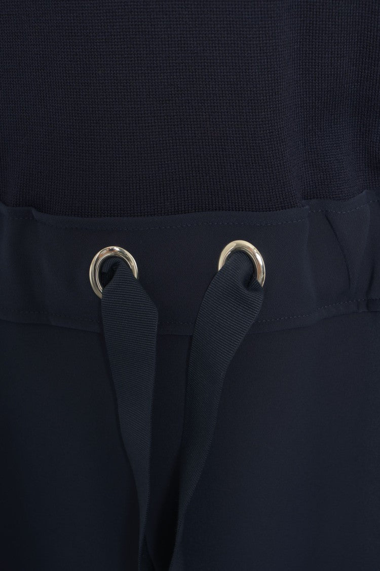 Herno Maxi Dress With High Collar And Adjustable Waist