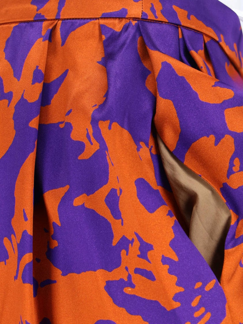 Dries Van Noten Flowing Orange Skirt With Smooth Texture