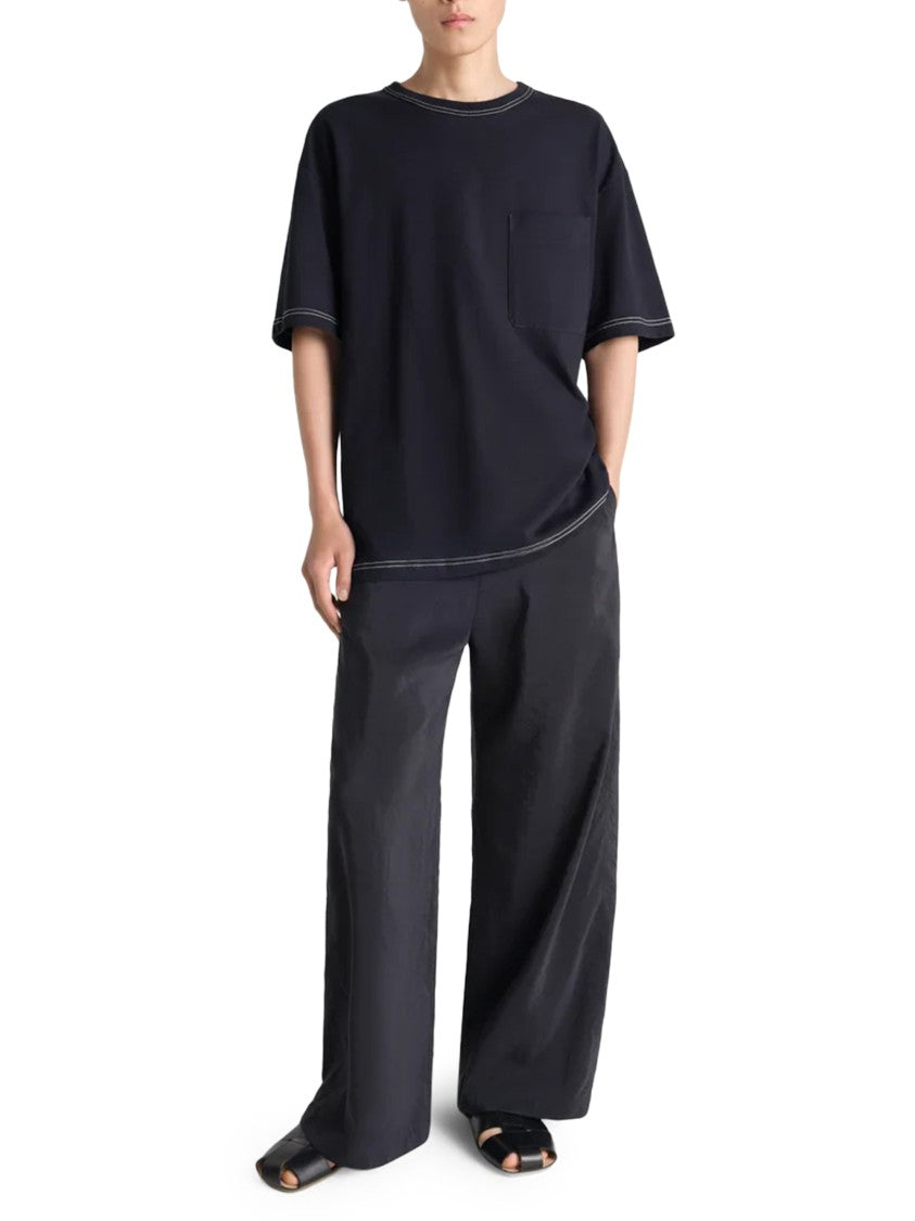 Lemaire Boxy Black Short-Sleeve T-Shirt With Contrast Stitching