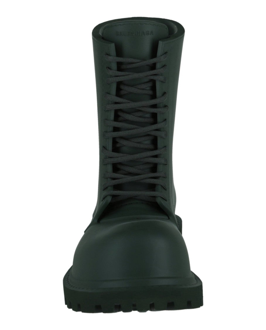 Balenciaga Oversized Matte Finish Lace-Up Boots With Rugged Outsole