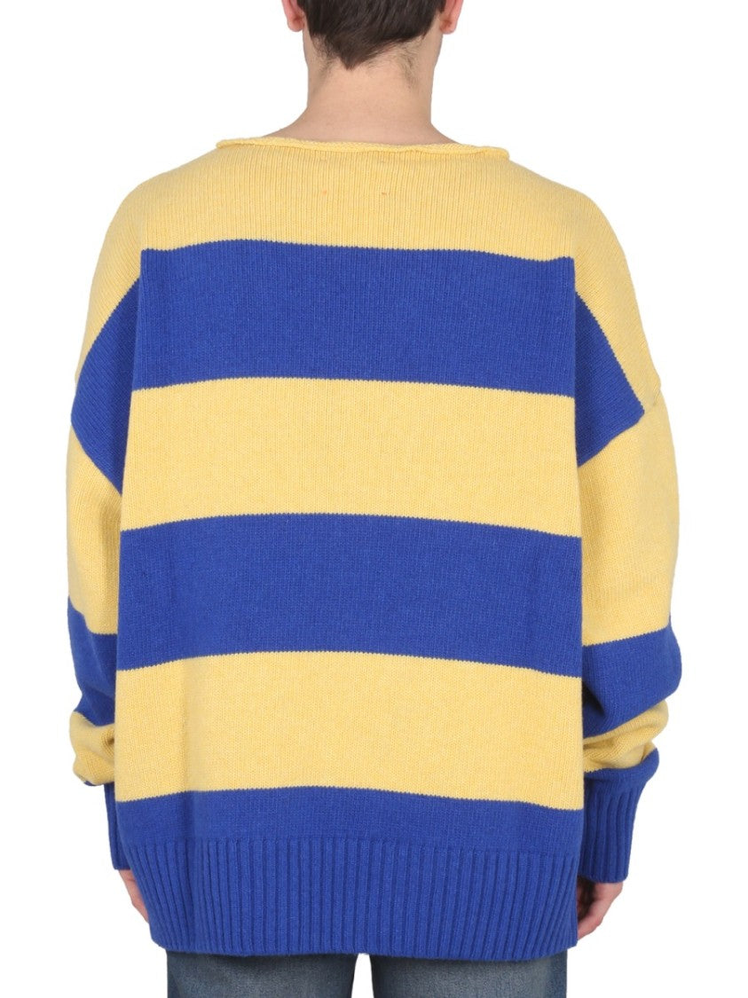 Right For Oversized Knit Sweater With Striking Blue