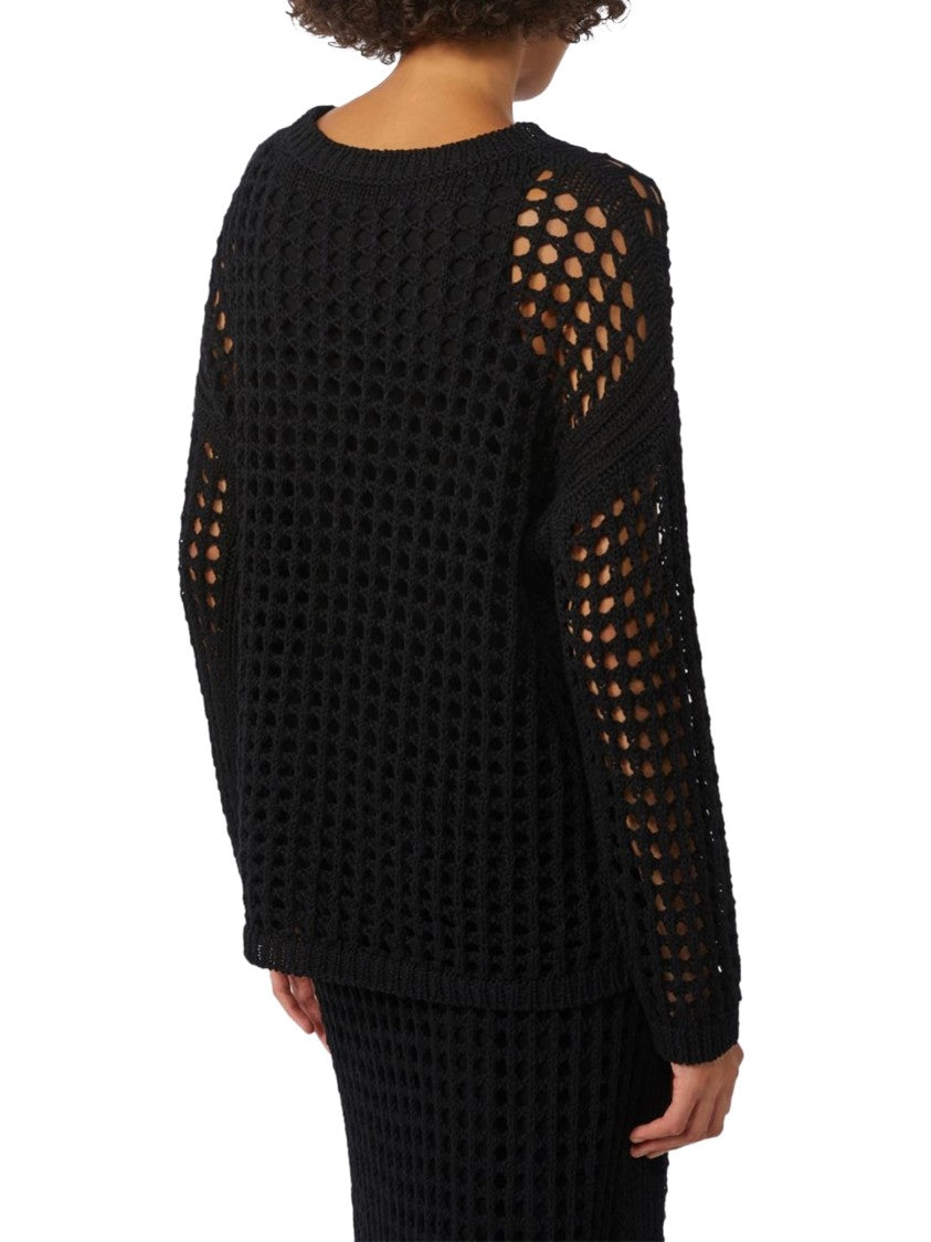 Max Mara Grid-Pattern Long-Sleeved Top With Relaxed Fit