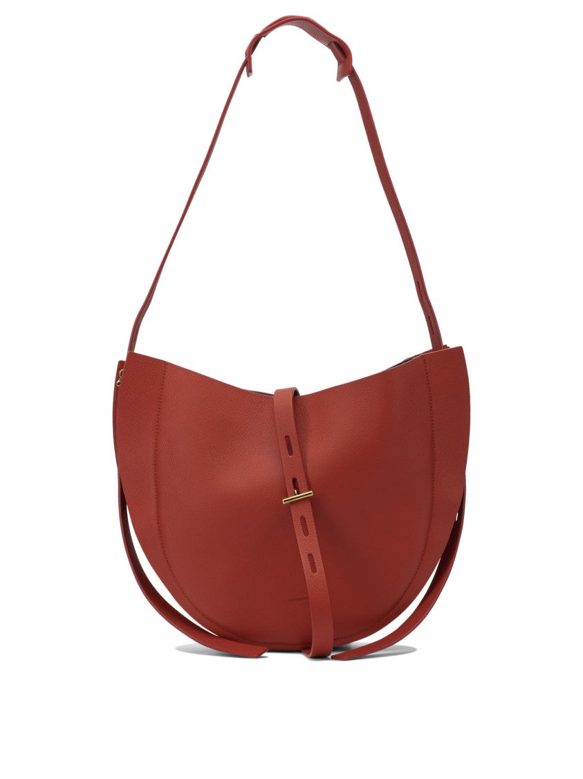 Minobossi Crescent-Shaped Crossbody Bag In Smooth Calfskin Leather