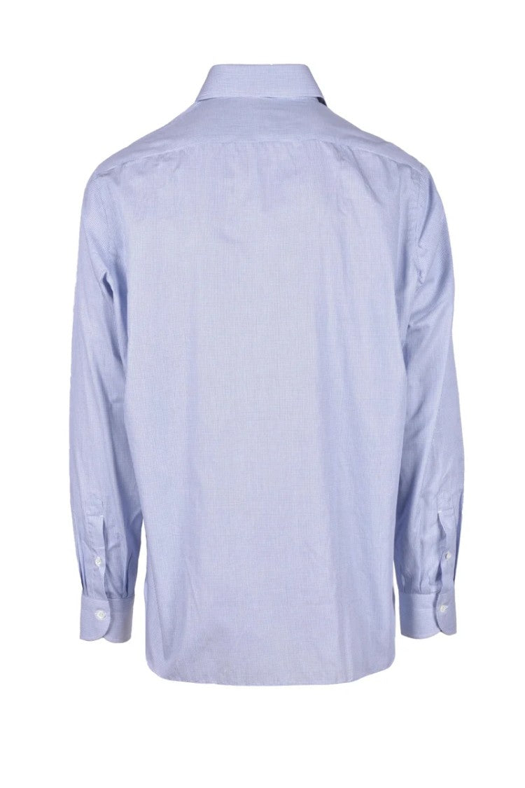 Luigi Borrelli Napoli Light Blue Textured Long-Sleeve Shirt