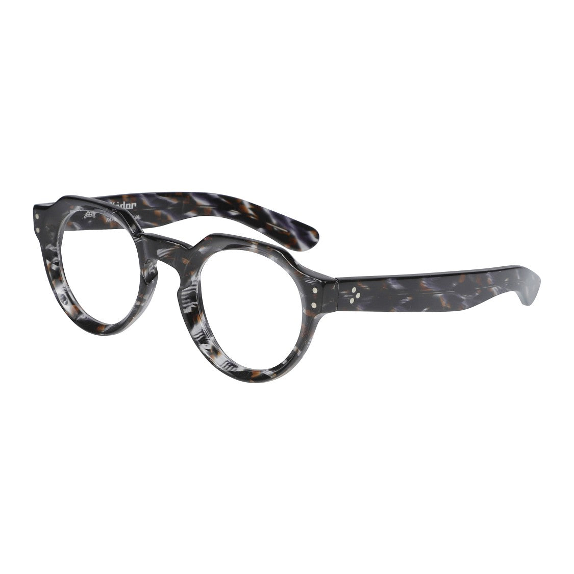 Kador Spike Round Tortoiseshell Eyeglass Frames With Metallic Accents
