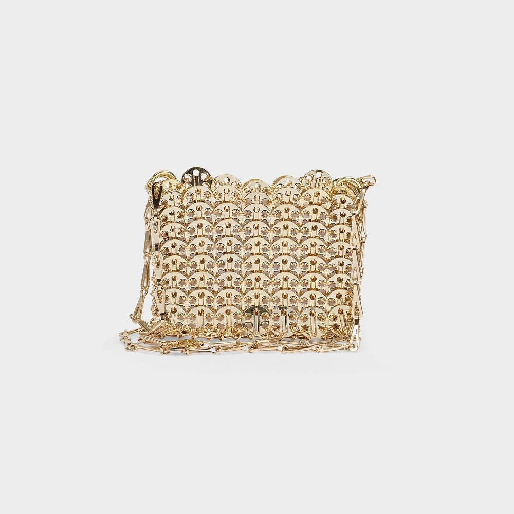 Rabanne 1969 Nano Handbag In Gold Brass