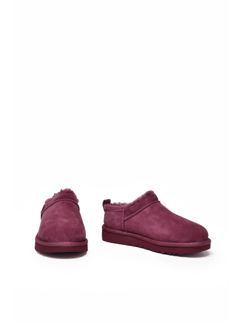 Ugg Micro Leather Slip-On Shoes With Plush Fur Lining