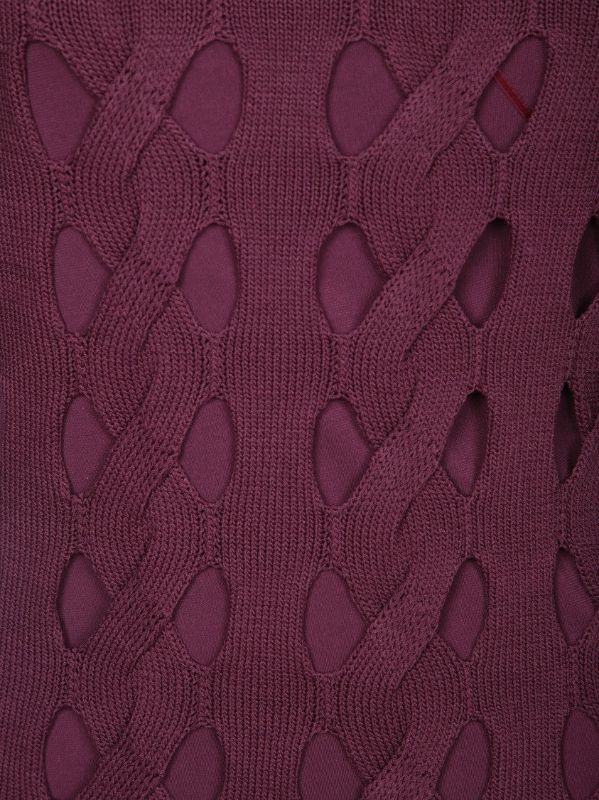 Pinko Sleeveless Bordeaux Dress With Braided Detailing