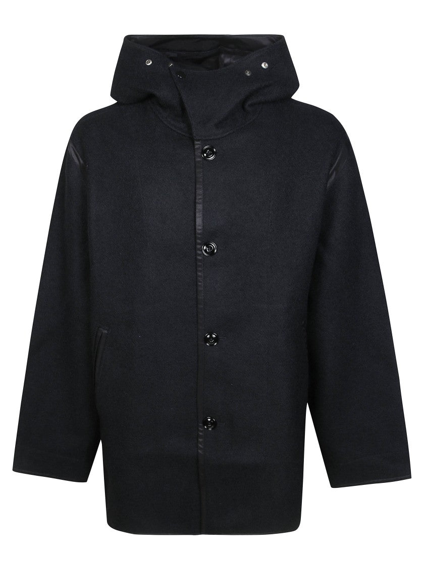 Our Legacy Boxy Black Hooded Button Liner Jacket