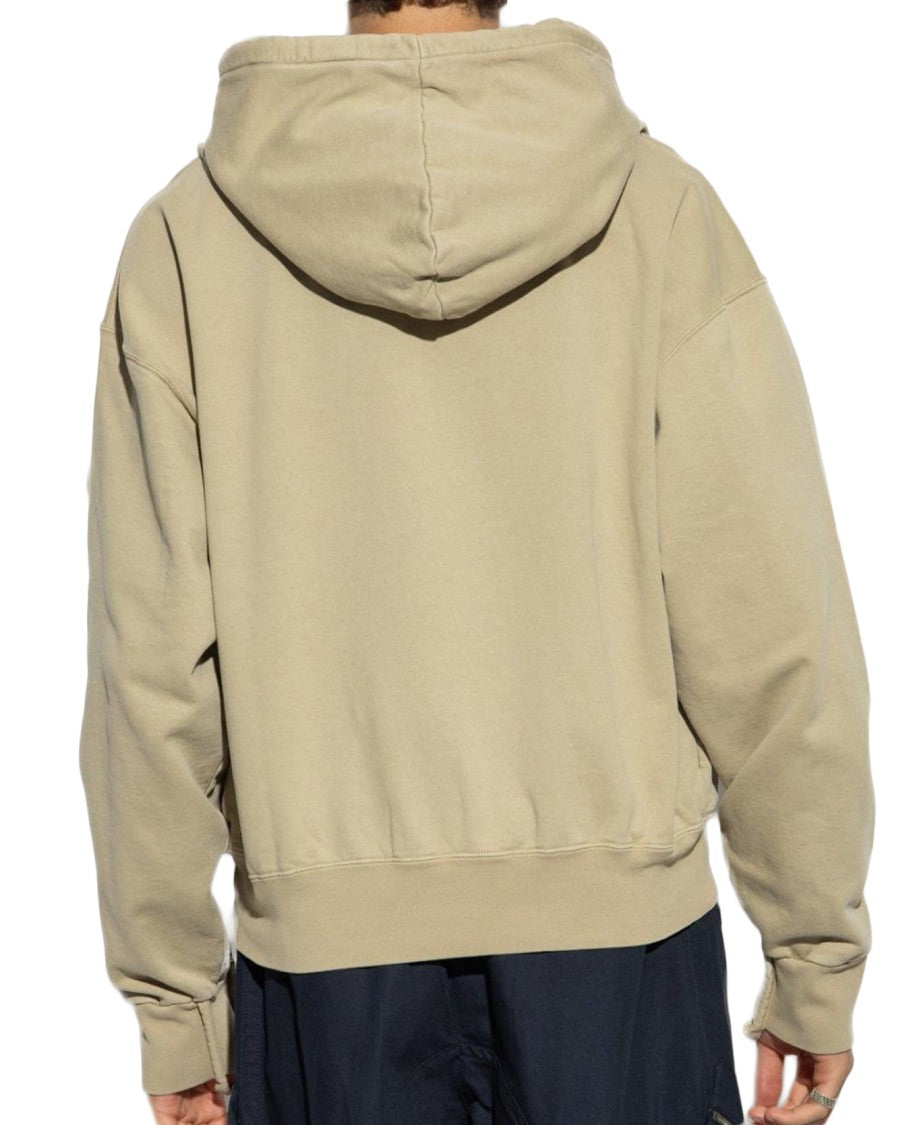 Jacquemus Cropped Hoodie With Drawstring Hood And Ribbed Cuffs