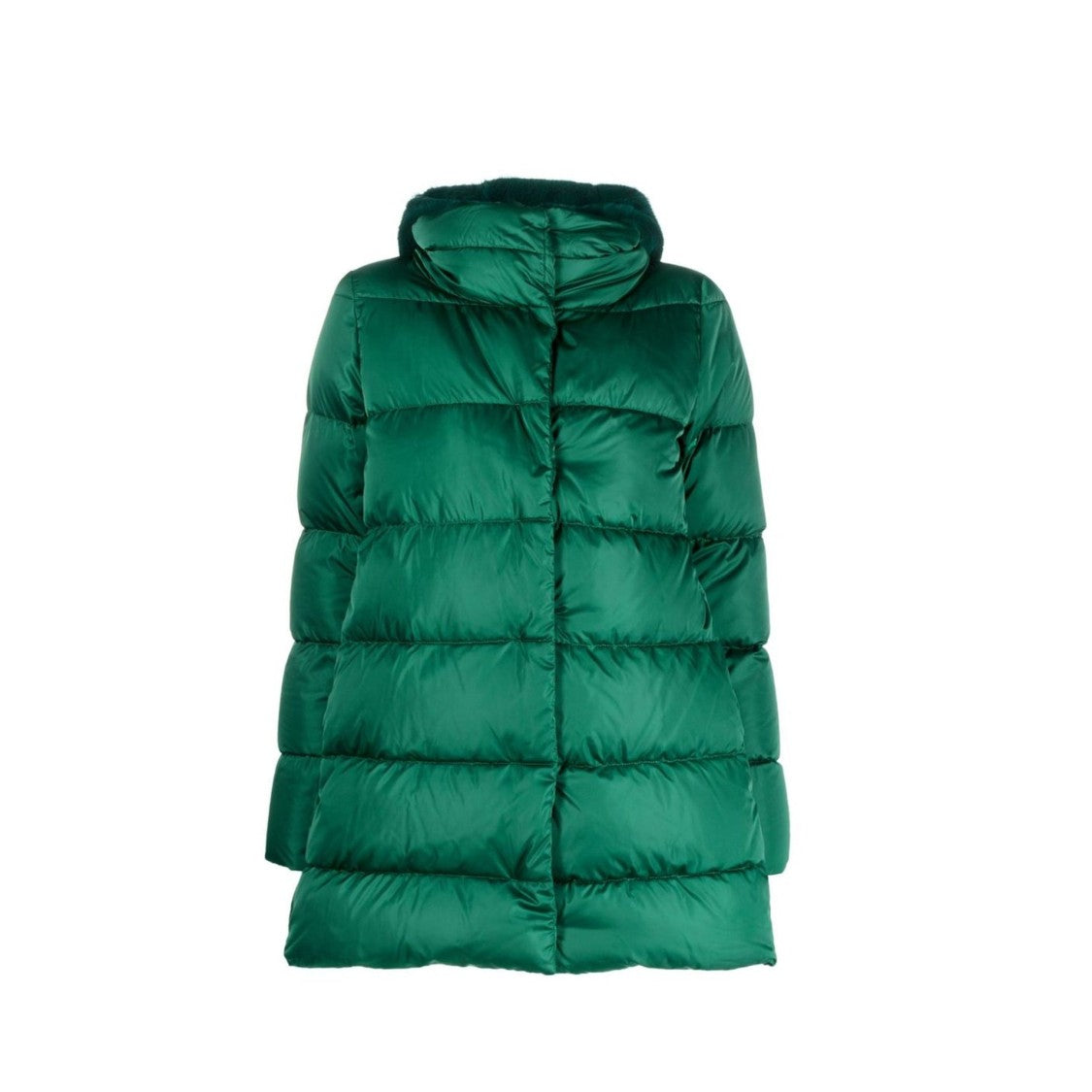Herno High Neck Down Coat With Asymmetrical Hem