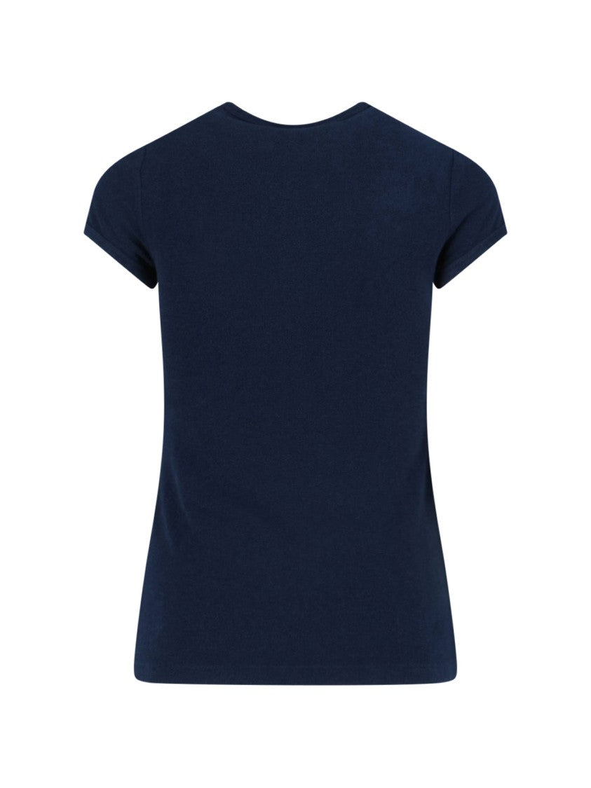 Courrèges Tone-On-Tone Logo T-Shirt – Navy Blue