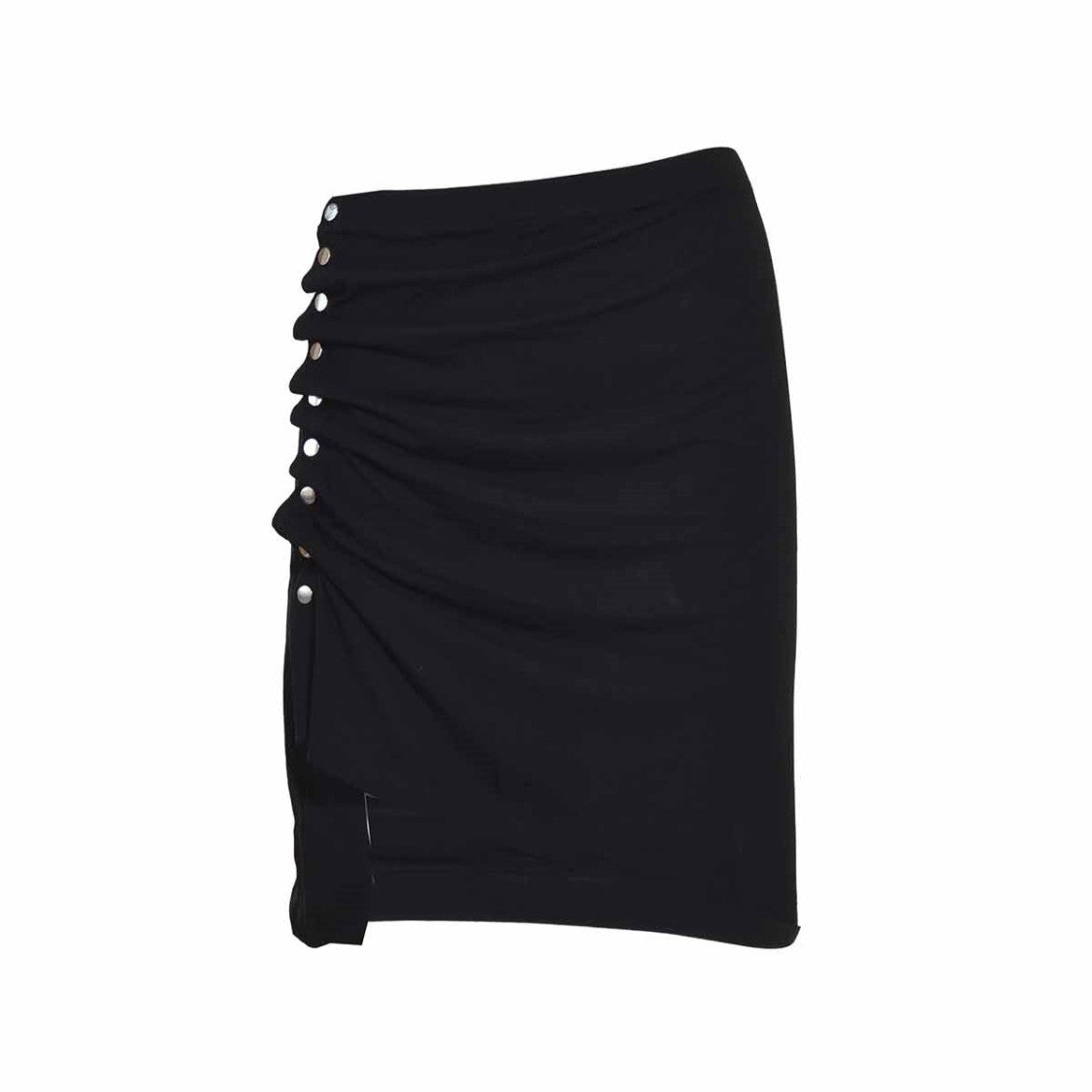 Rabanne Black Viscose Button Mini Skirt Rabanne