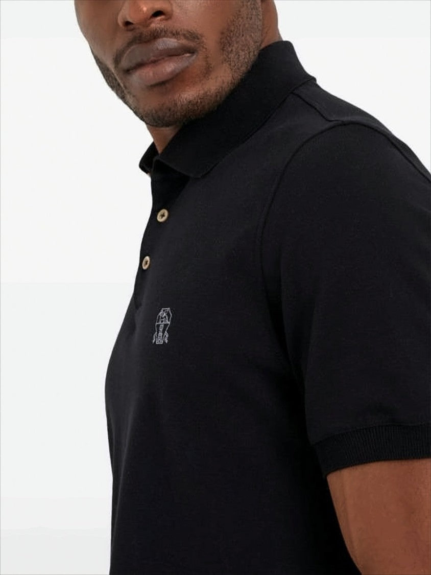 Brunello Cucinelli Short-Sleeve Polo Shirt With Traditional Collar