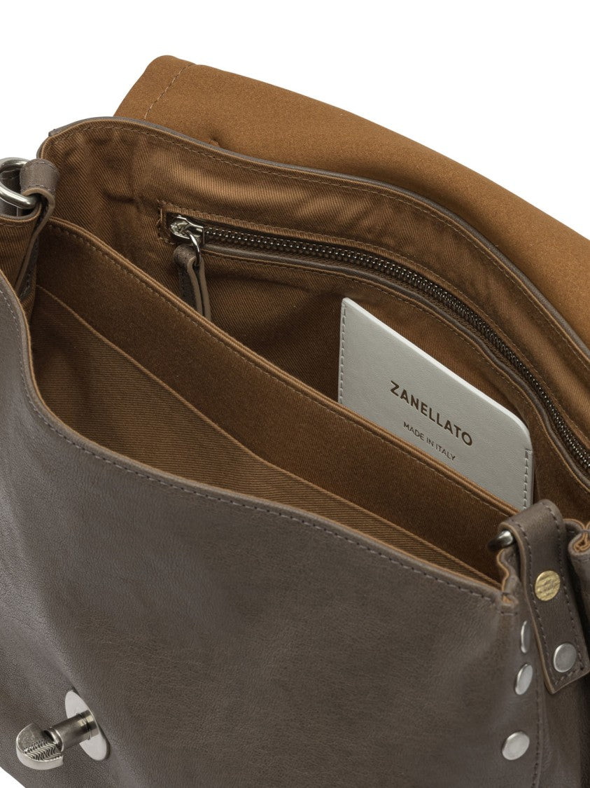Zanellato Structured Leather Handbag With Silver-Tone Details