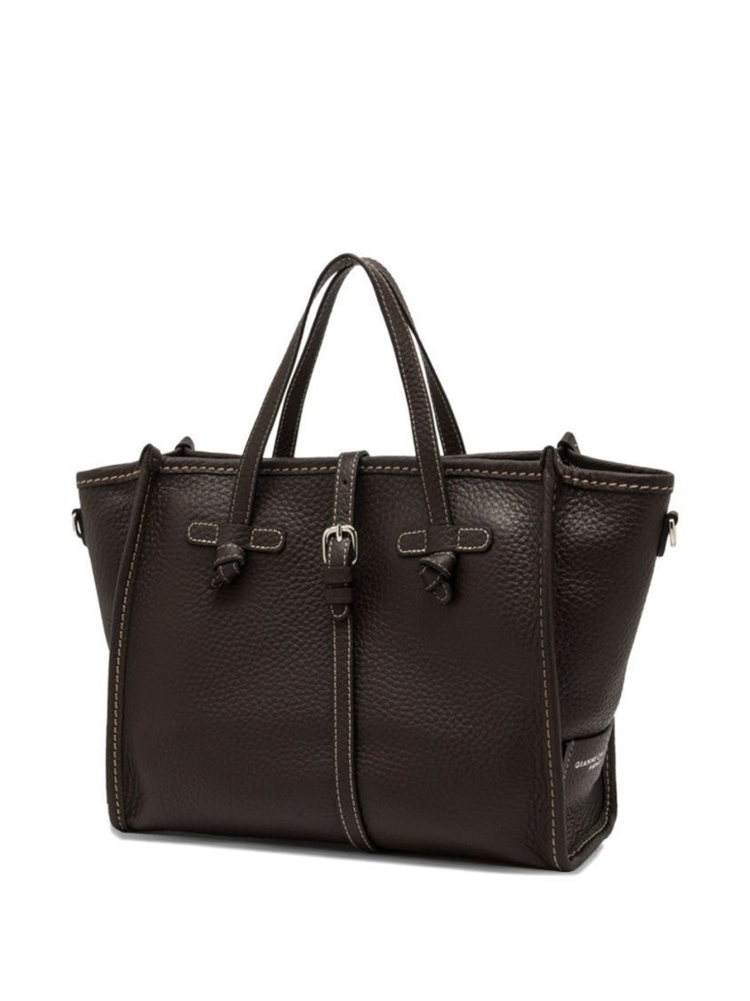 Gianni Chiarini Structured Brown Calf Leather Shopper Bag