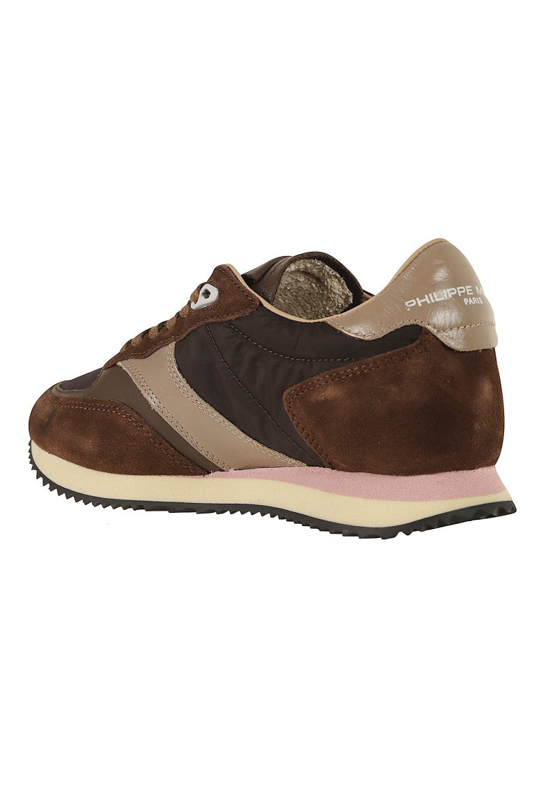 Philippe Model Blville Low Suede Leather Fabric Running Sneakers