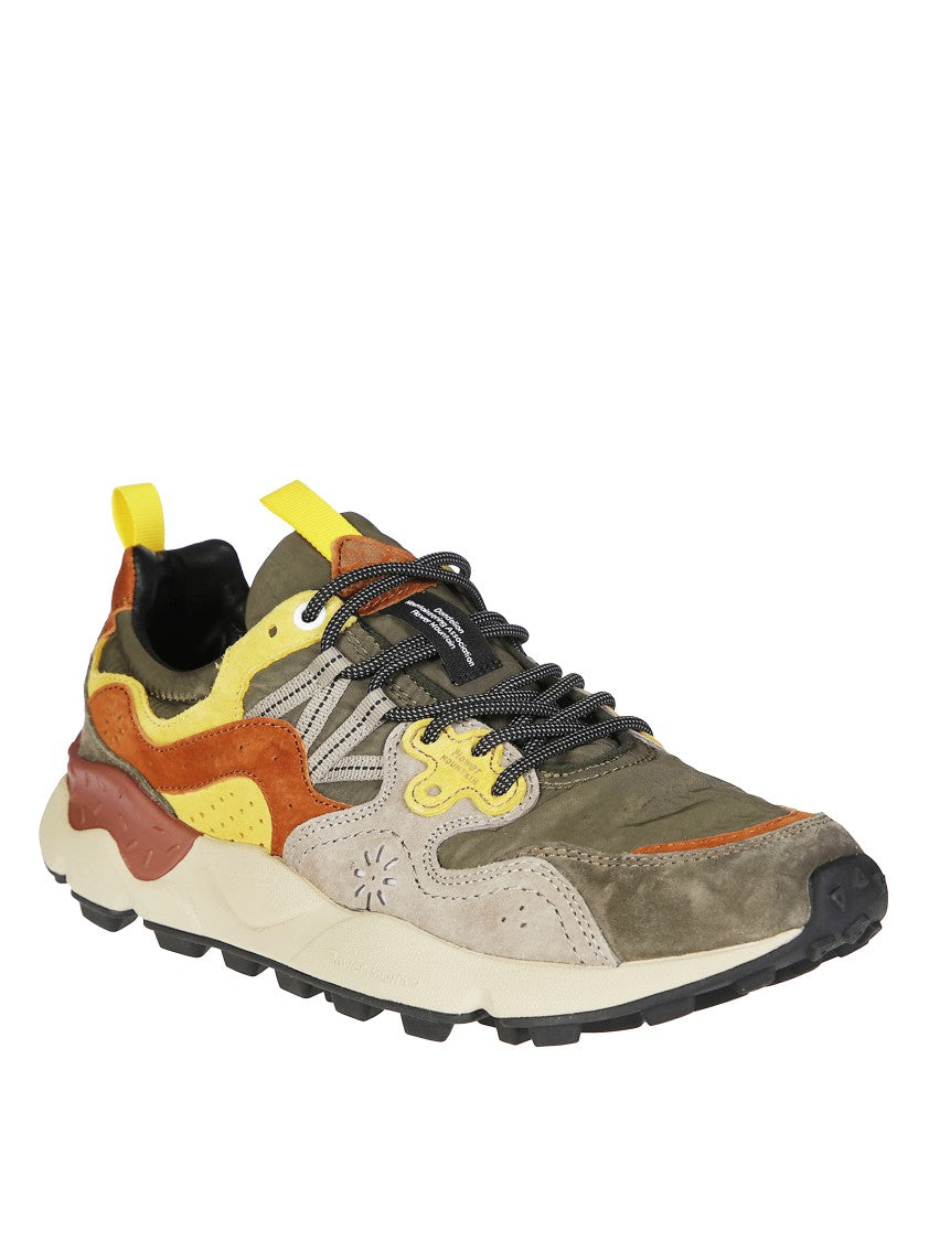 Flower Mountain Layered Suede And Fabric Sneakers