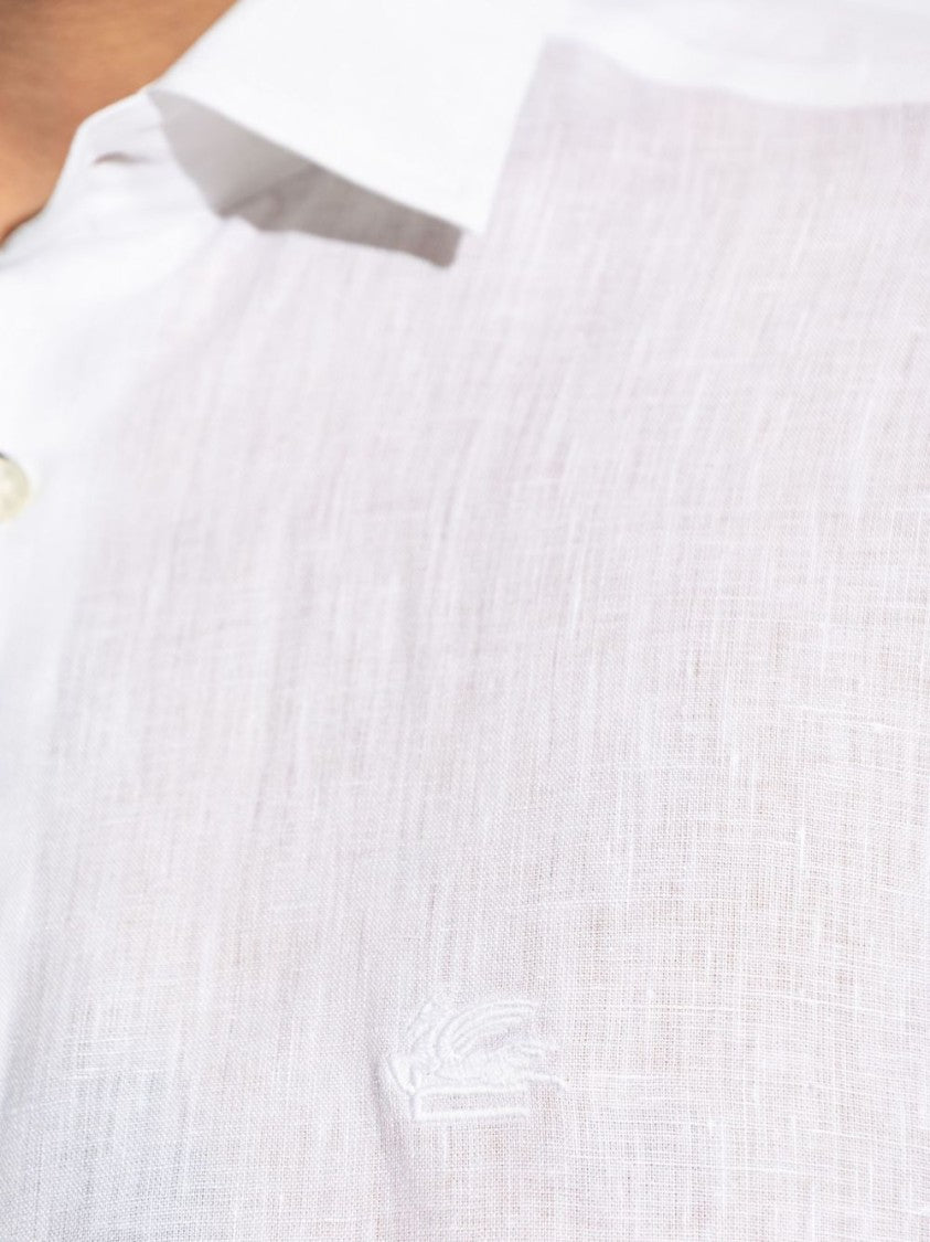 Etro Long Sleeve White Linen Shirt