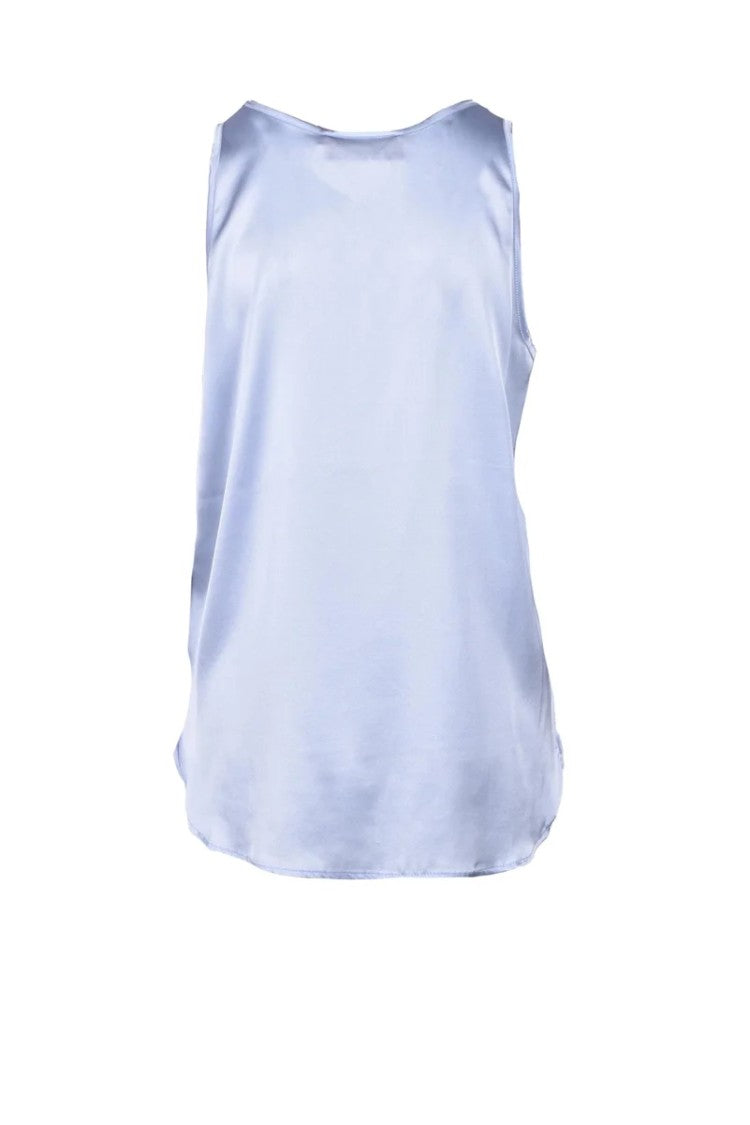 Wild Cashmere Stretch Silk Top - Light Blue