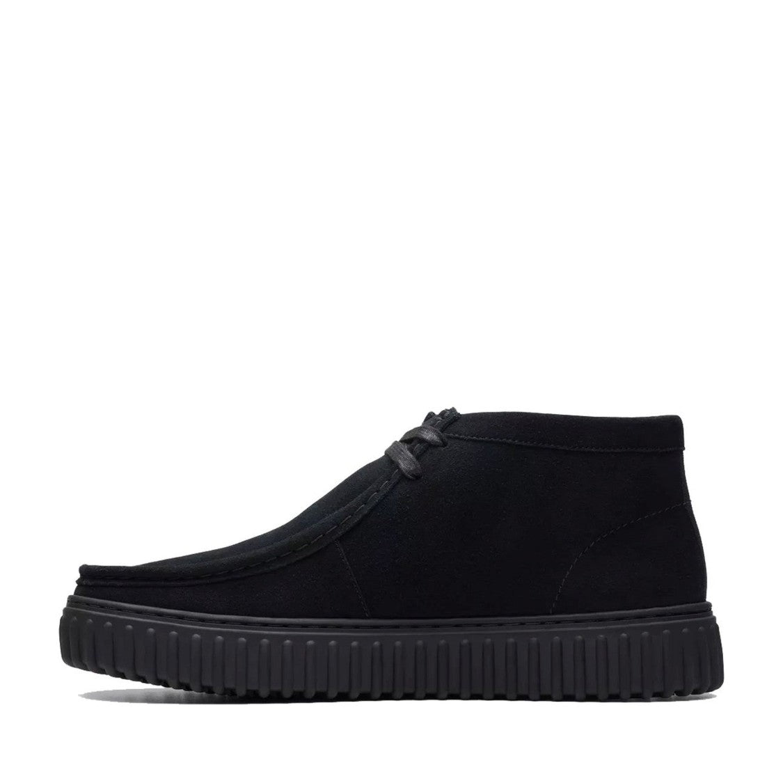 Clarks Torhill Hi Black Wedge Suede Ankle Boots