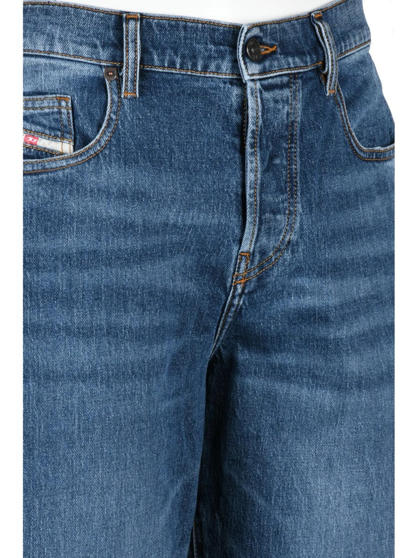 Diesel Blue Straight-Fit Faded Jeans