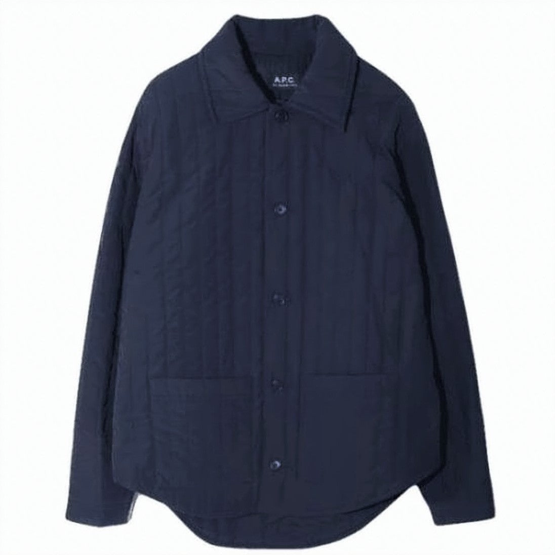 A.P.C. Quilted Blue Jacket With Classic Collar