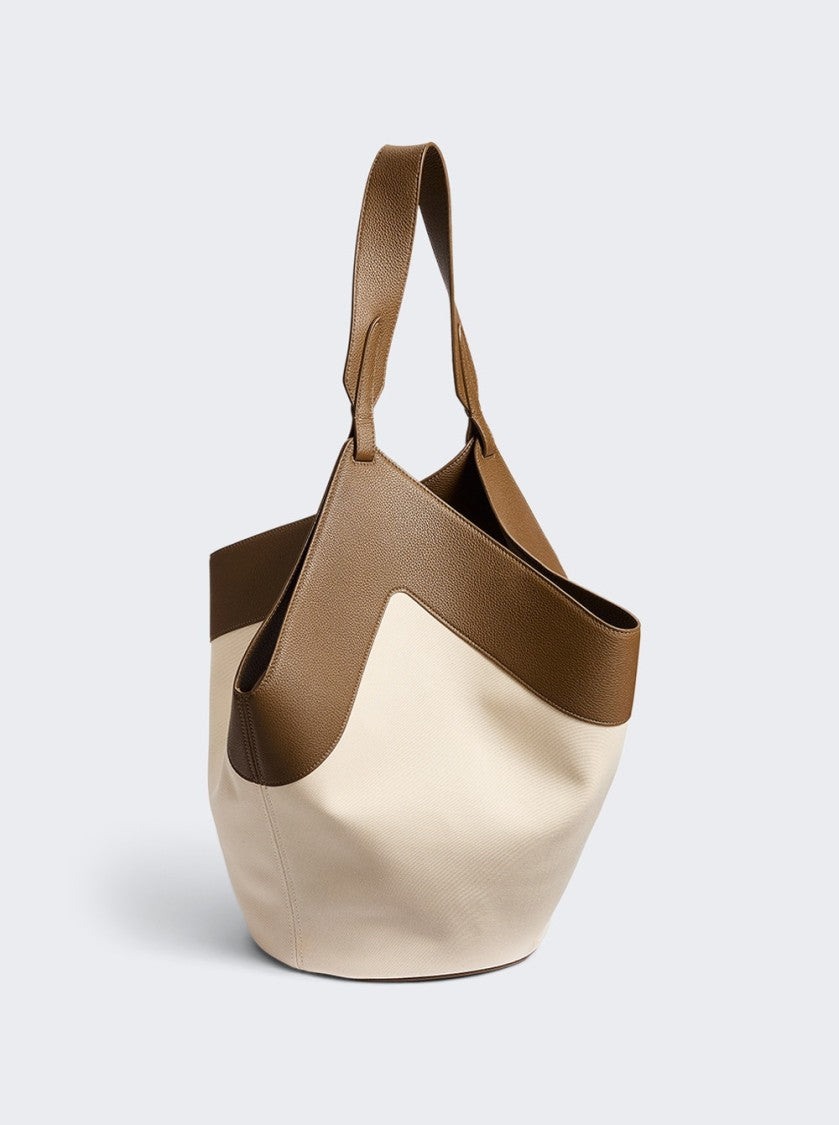 Khaite Lotus Medium Canvas Tote Cream