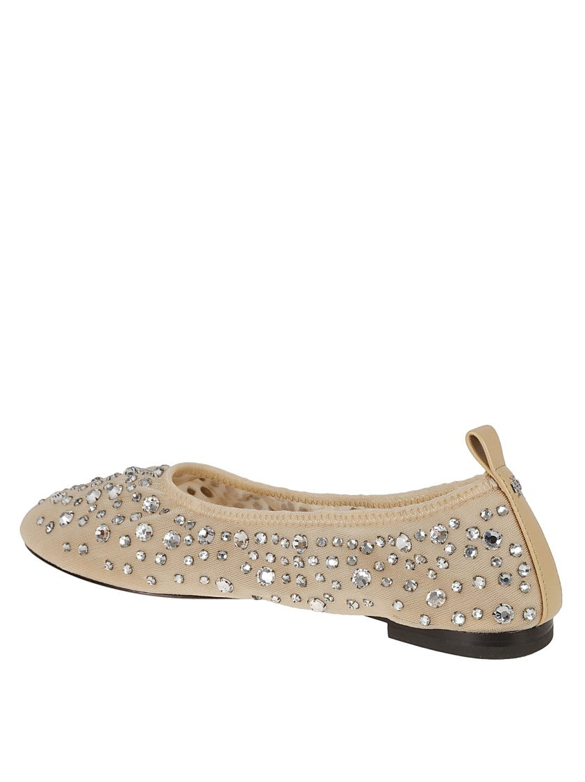 Tory Burch Rhinestone-Embellished Flat Shoes With Soft Upper