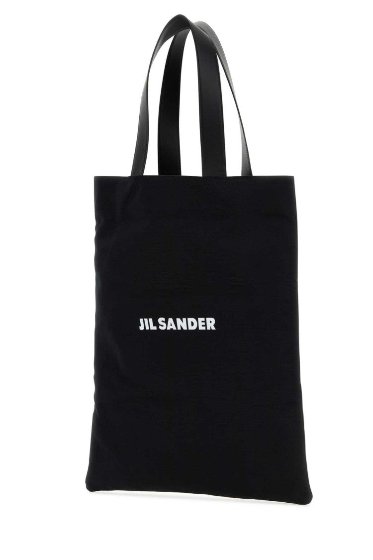 Jil Sander Black Canvas Medium Book Shopping Bag