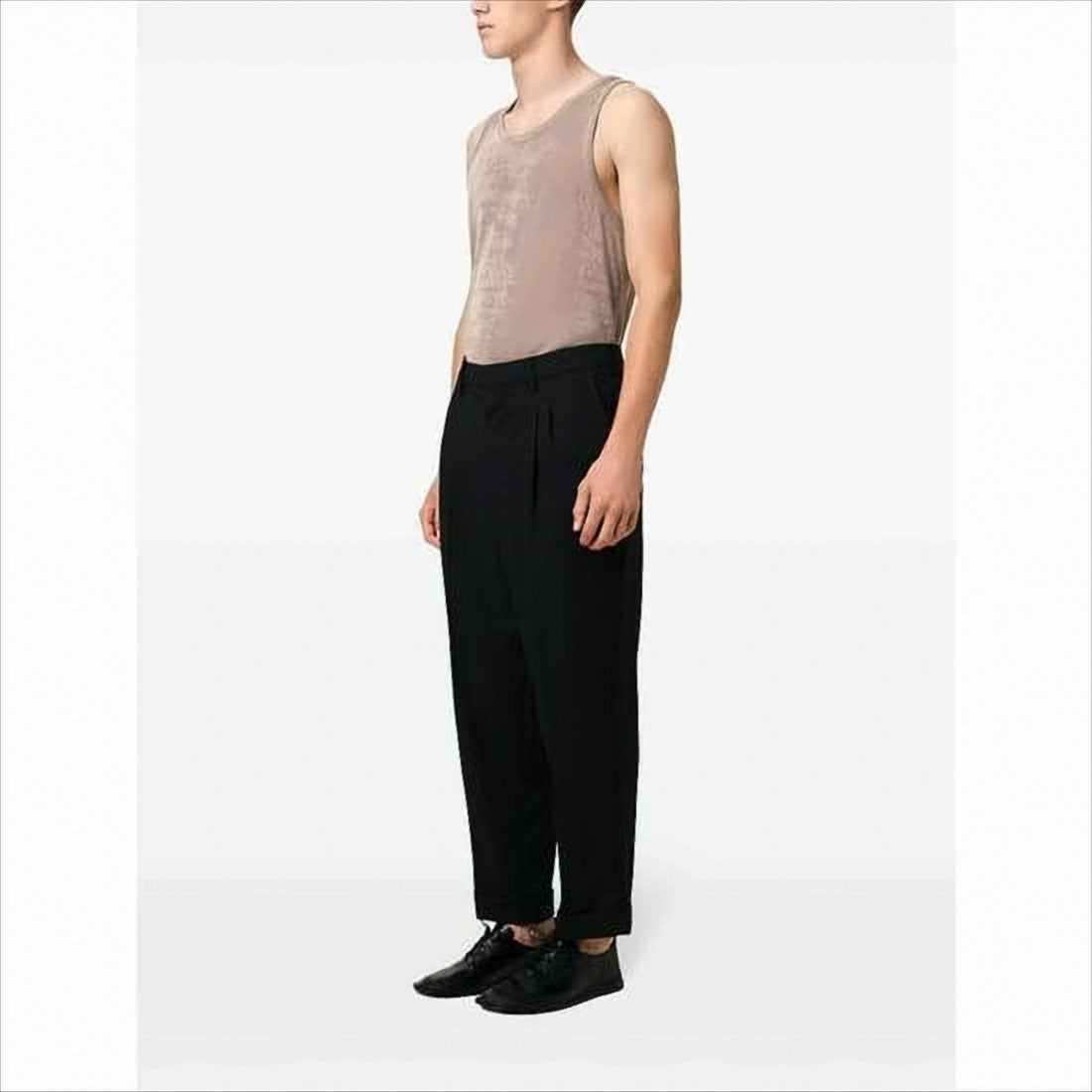 Ami Paris Tailored Black Wool Pants With High Waist